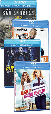 San Andreas, Run all night, Fuga in tacchi a spillo e Duri si diventa in blu-ray